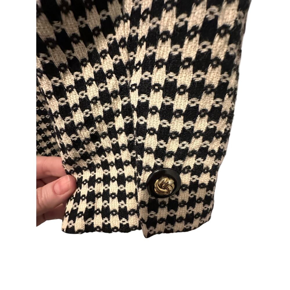 Vintage Liz Claiborne Womens Wool Houndstooth Blazer Size 12 Double Breasted - Picture 5 of 12